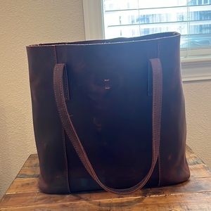 Rustic Leather Book Bag